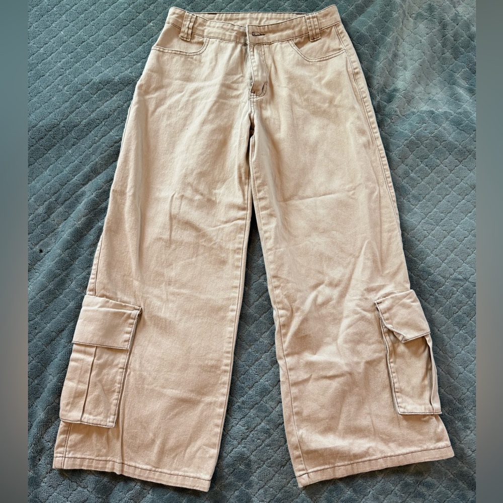 Women's Tan Wide Leg Jeans
